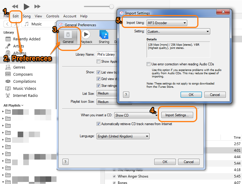 convert m4a to mp3 with itunes