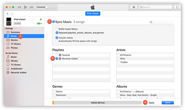 sync apple music to ipod nano