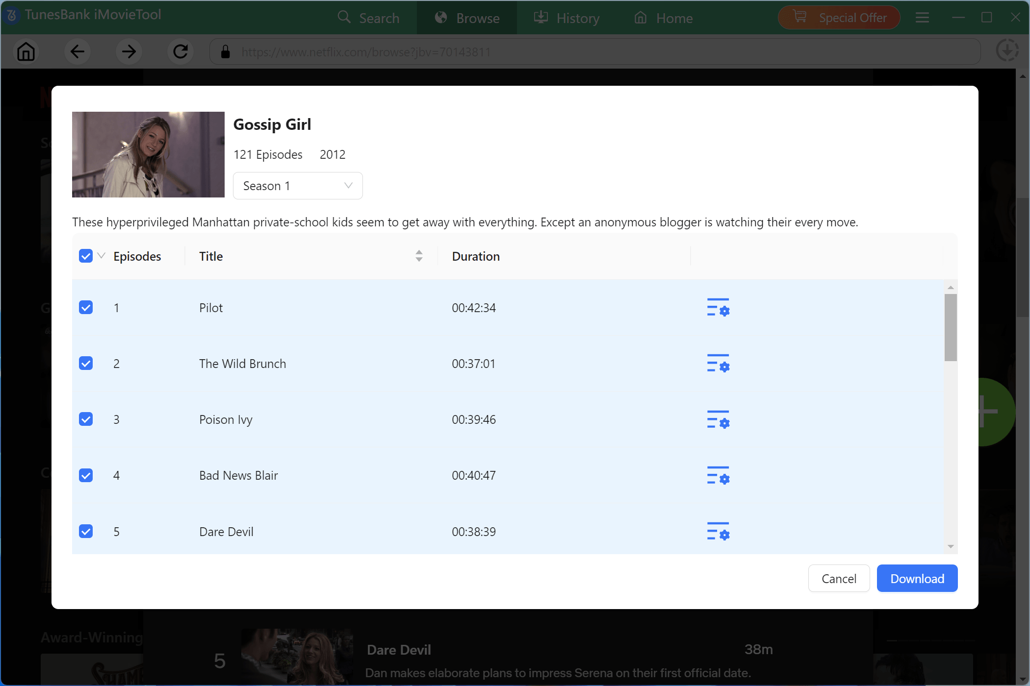 select netflix shows