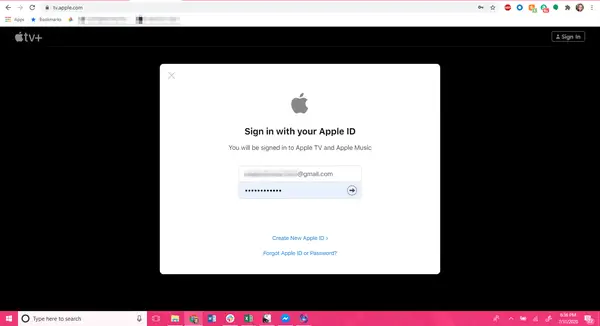 sign in apple account