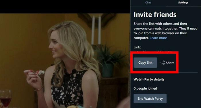 copy link Amazon watch party