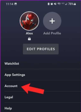 account on disney plus app