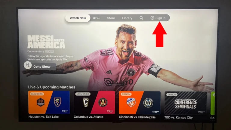 sign in Apple TV app on TV