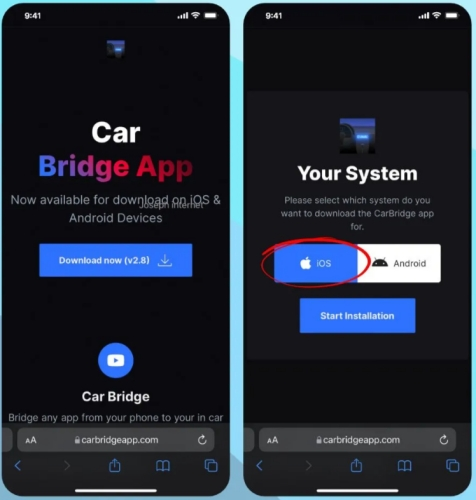 install Carbridge app on iPhone