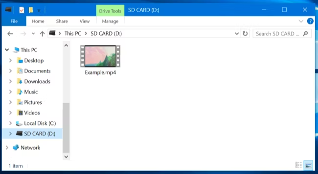 transfer videos to SD card