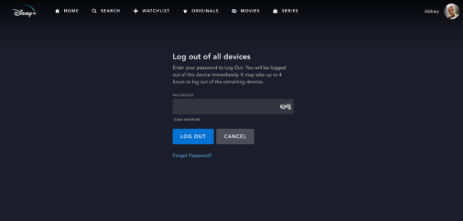 log out disney plus on all devices