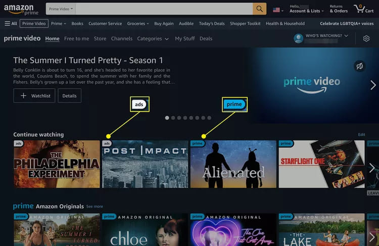 open amazon prime video on web