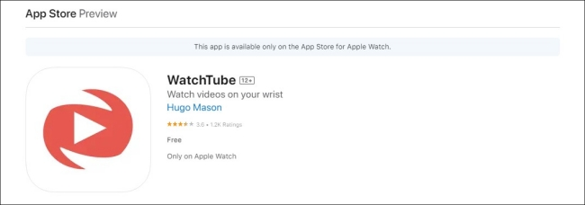 install WatchTube app on apple watch