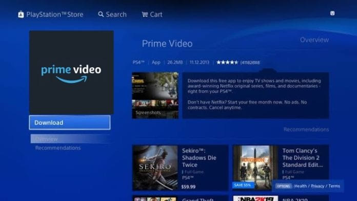 install amazon video app on ps4